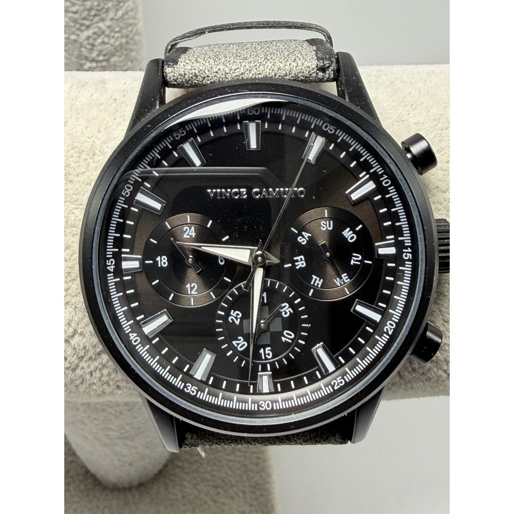 Vince Camuto VC/1106TI Mens‎ Watch New Battery 43MM 8" Leather Band